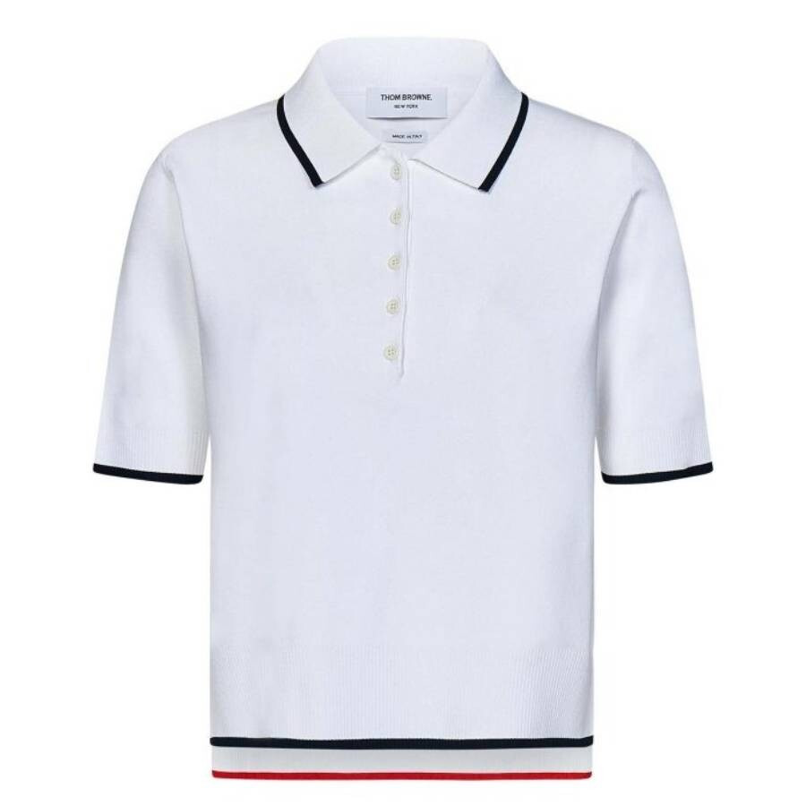Thom Browne Boxy Viscose Tipping Polo Shirt - 4