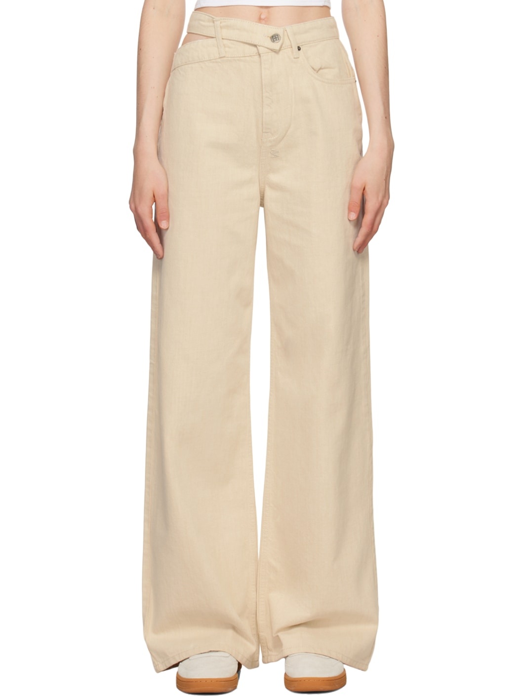 Beige Dettached Jeans - 1