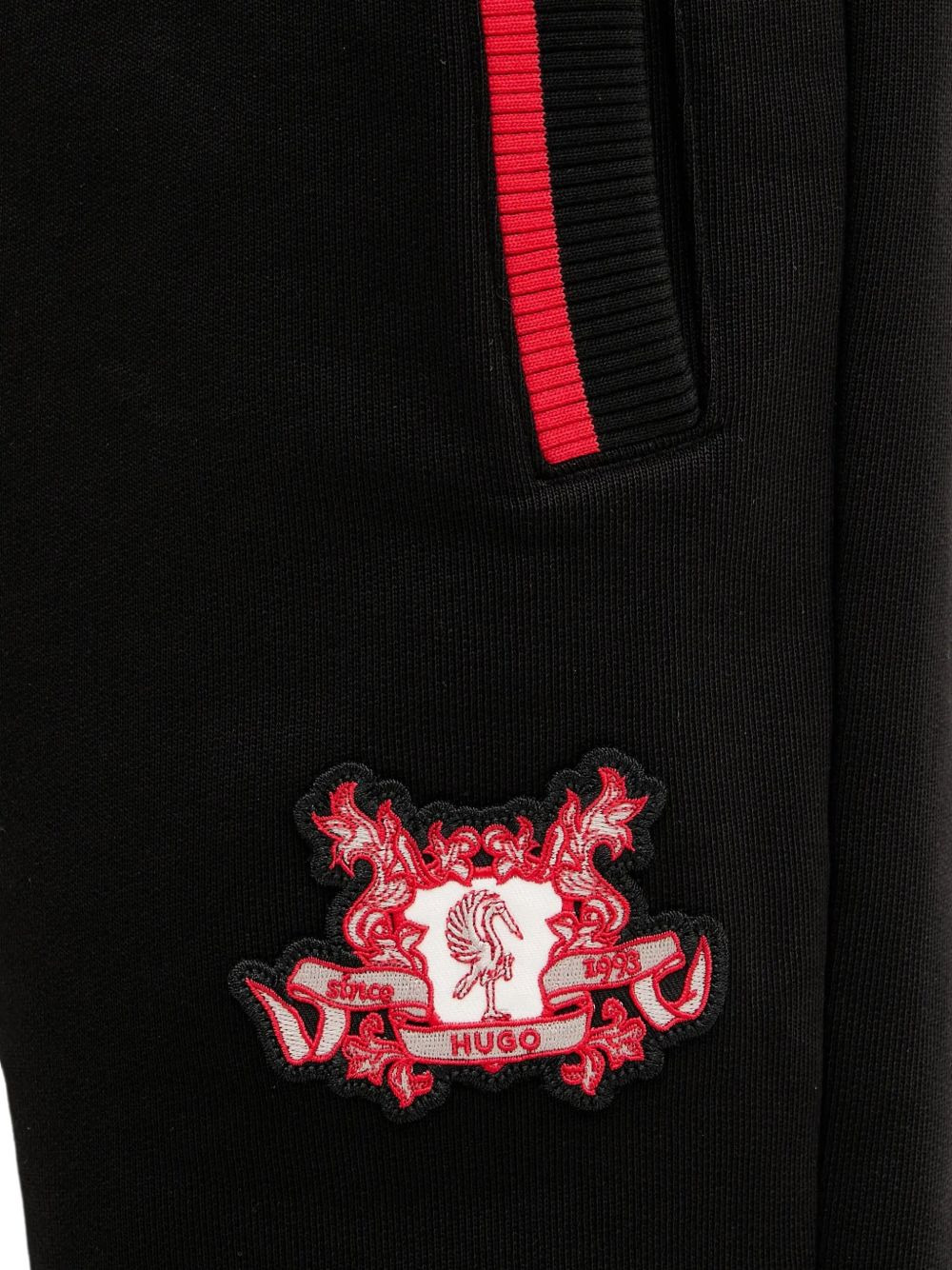 embroidered-panel drawstring track pants - 4