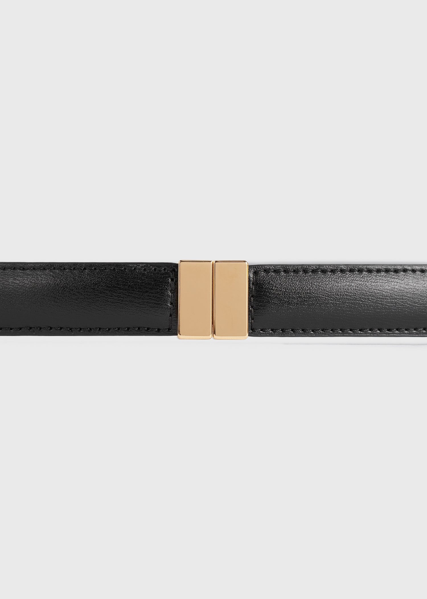 Slide clasp leather belt black - 3