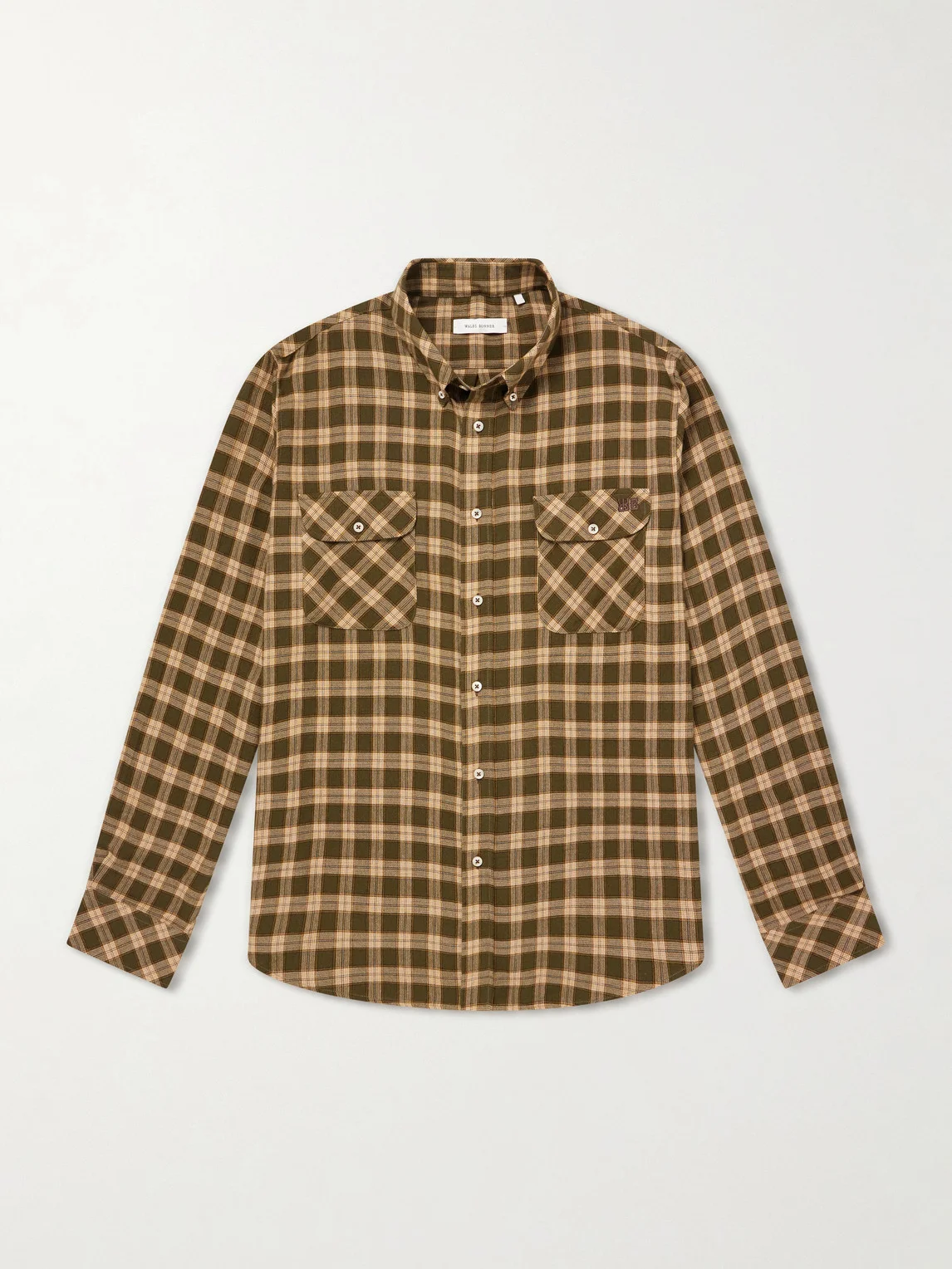Canopy Button-Down Logo-Embroidered Checked Cotton Shirt - 1