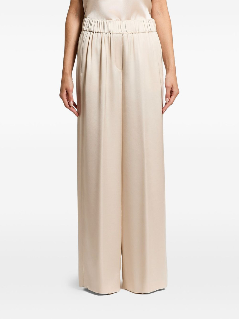 elasticated-waist satin trousers 1
