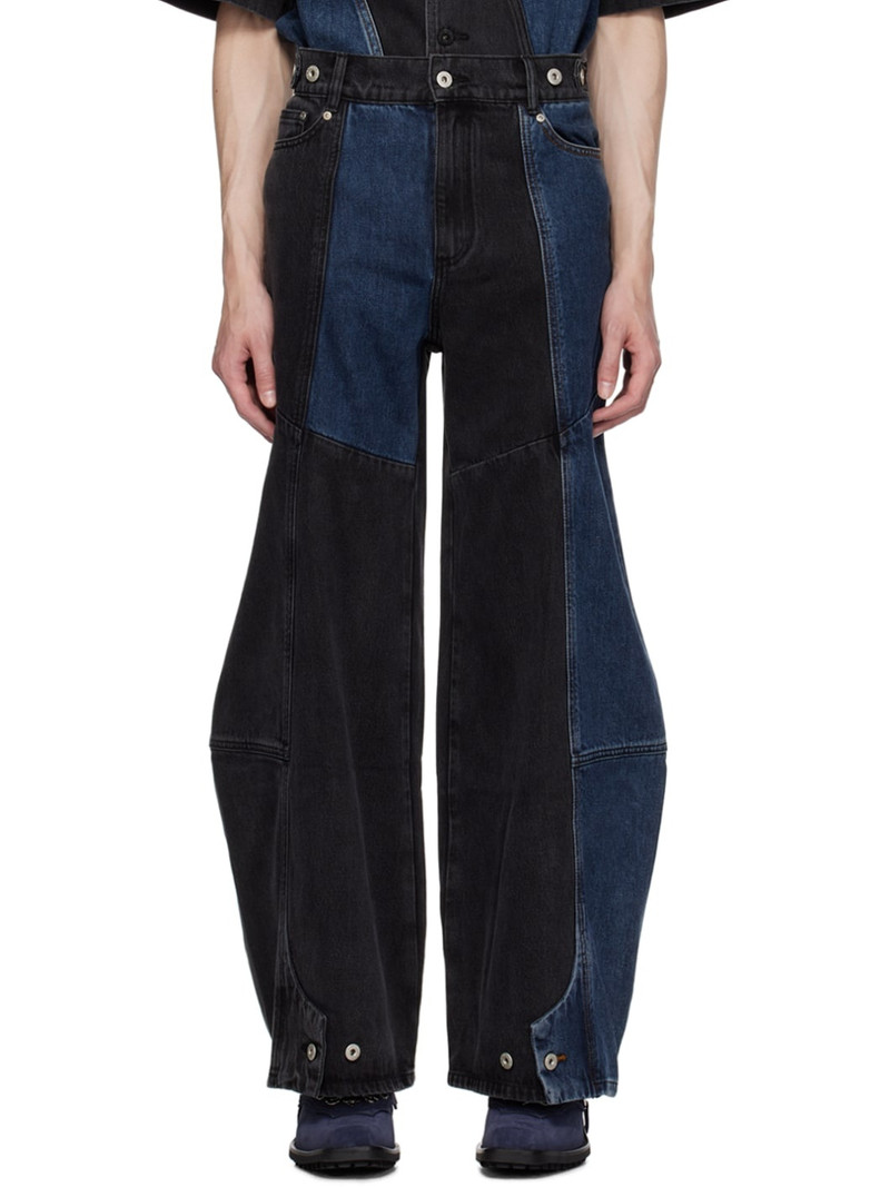 Black & Blue Paneled Jeans 1