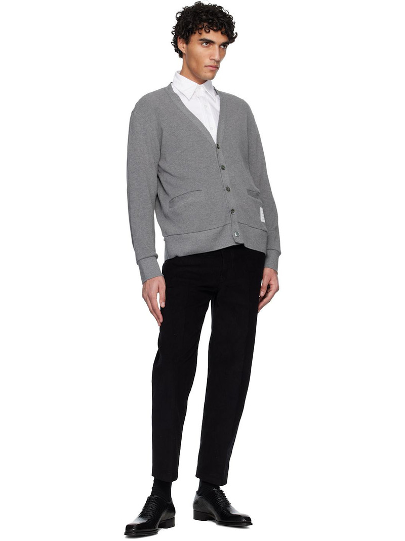 Thom Browne Black Narrow Wale Corduroy Tapered Chino Trousers outlook