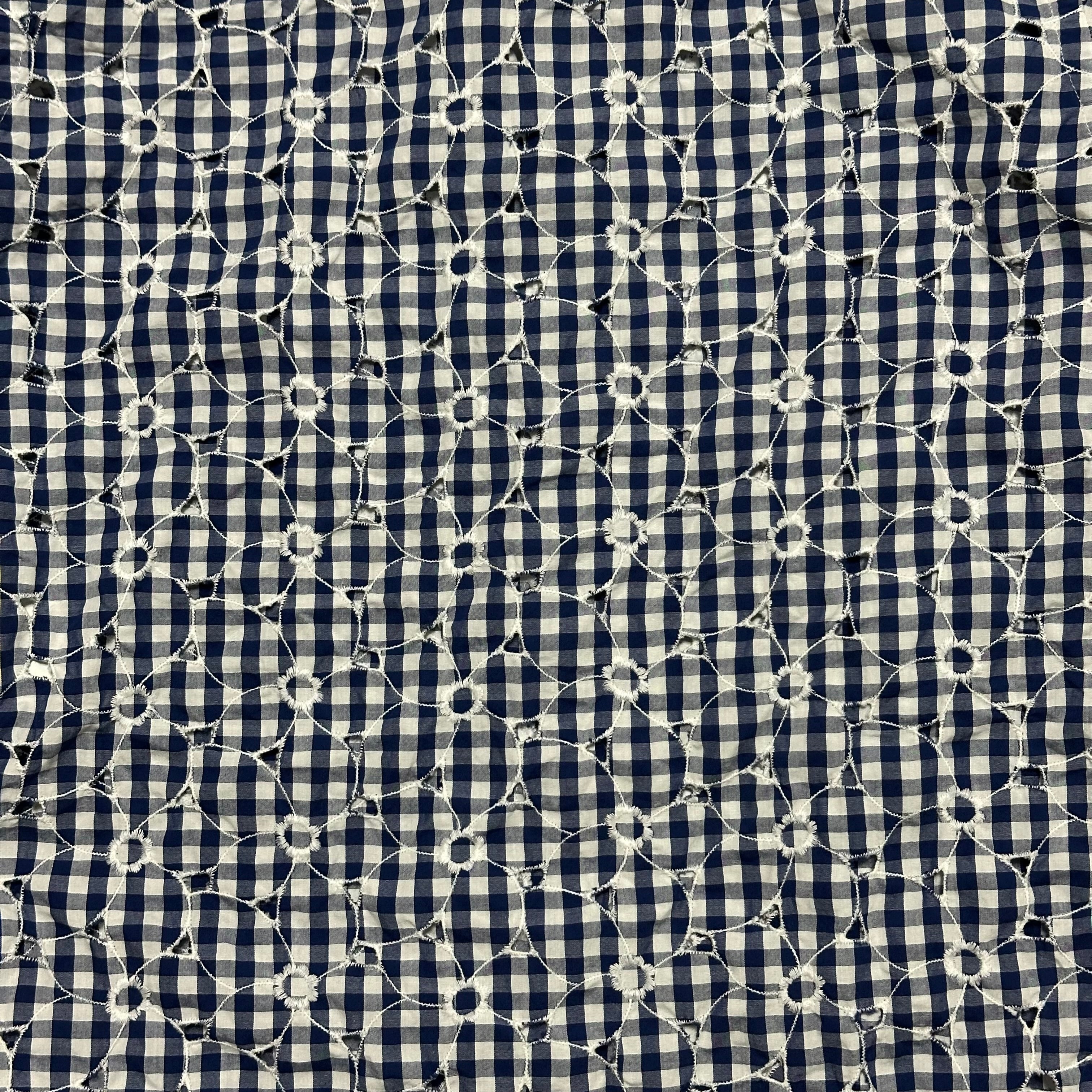 JUNYA WATANABE Spring Summer 2009 Embroidered Gingham Checkered Three-Quarter Sleeve Shirt - 4