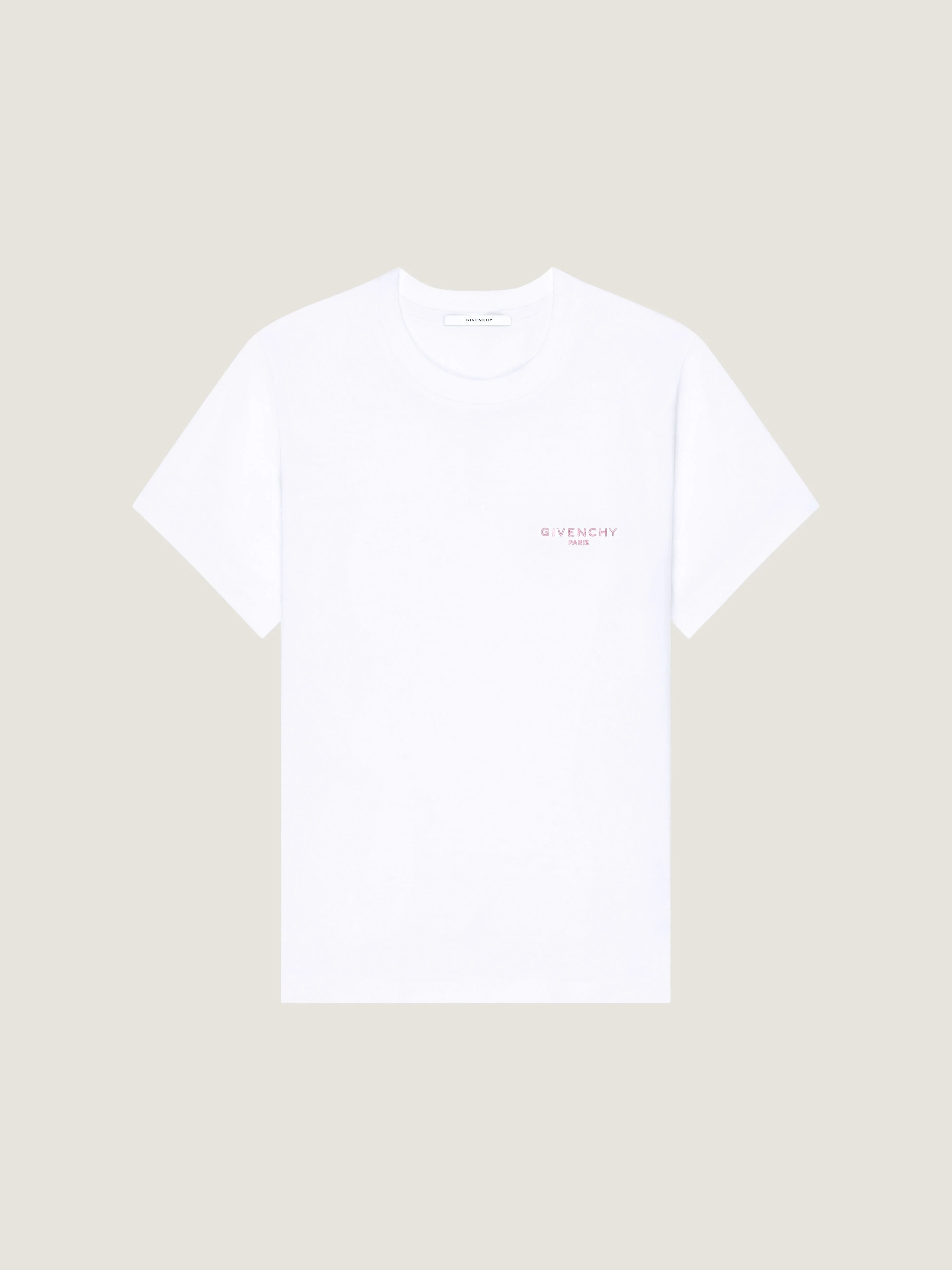 SLIM T-SHIRT IN COTTON WITH GIVENCHY PARIS EMBROIDERY - 1