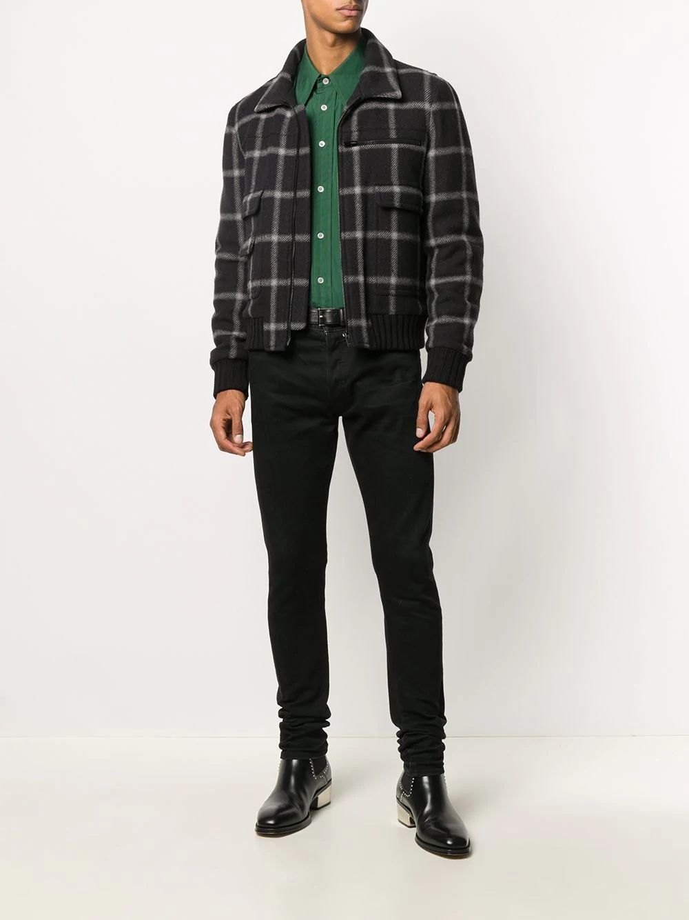 checked bomber jacket - 6