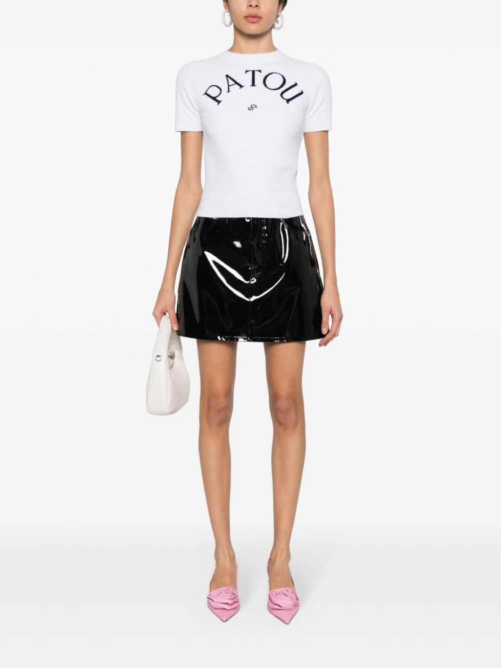 logo-jacquard terry-knit top - 2