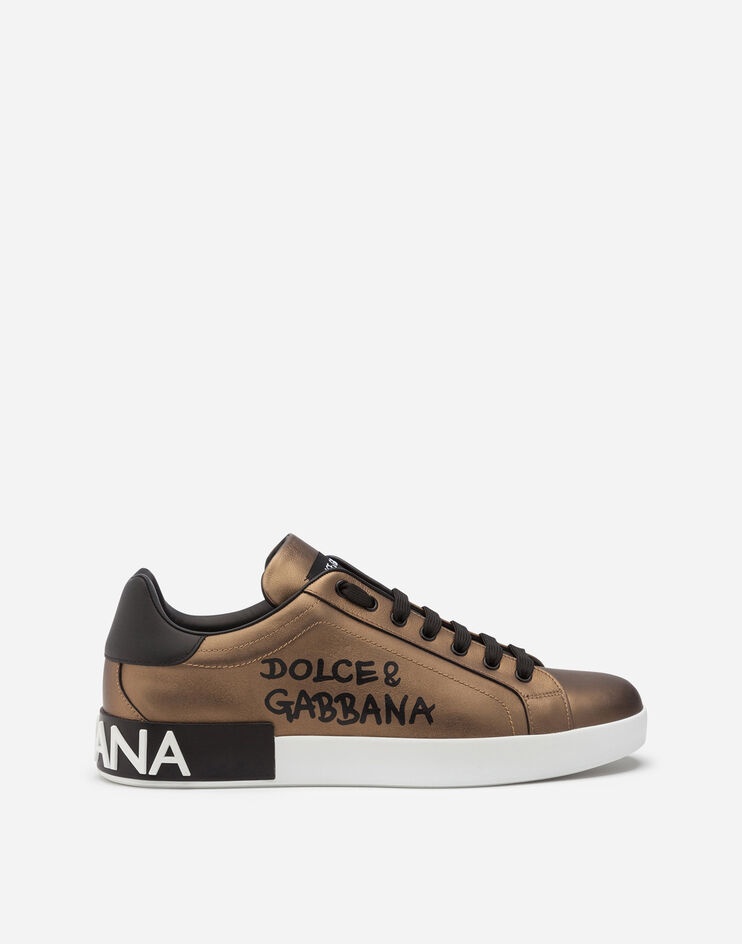 Metallic calfskin nappa Portofino sneakers - 1