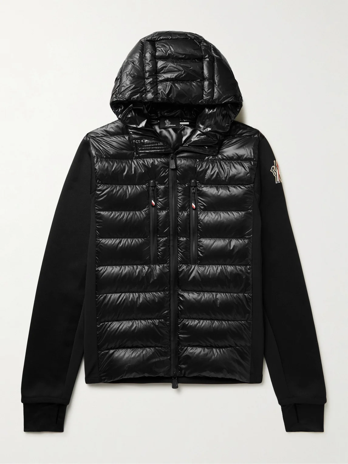 Quilted Shell and Knitted Hooded Down Ski Jacket - 1
