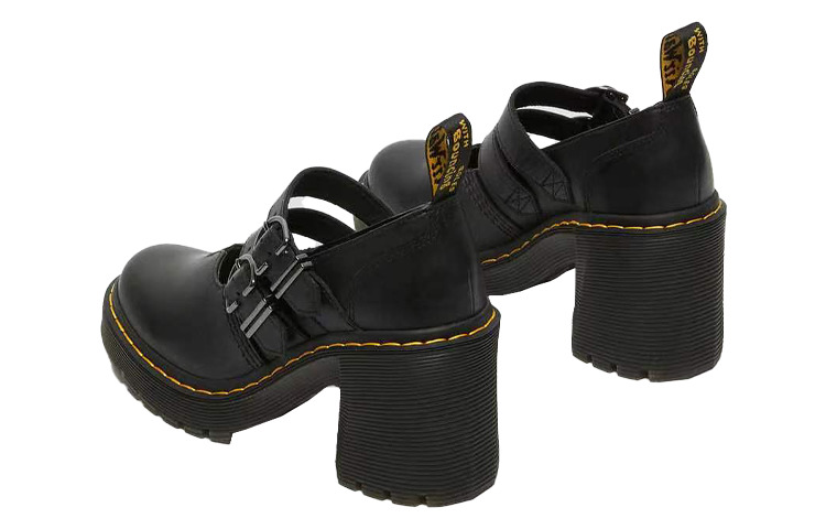 (WMNS) Dr. Martens Eviee Sendal Leather Heeled Shoes 'Black' 27371001 - 3