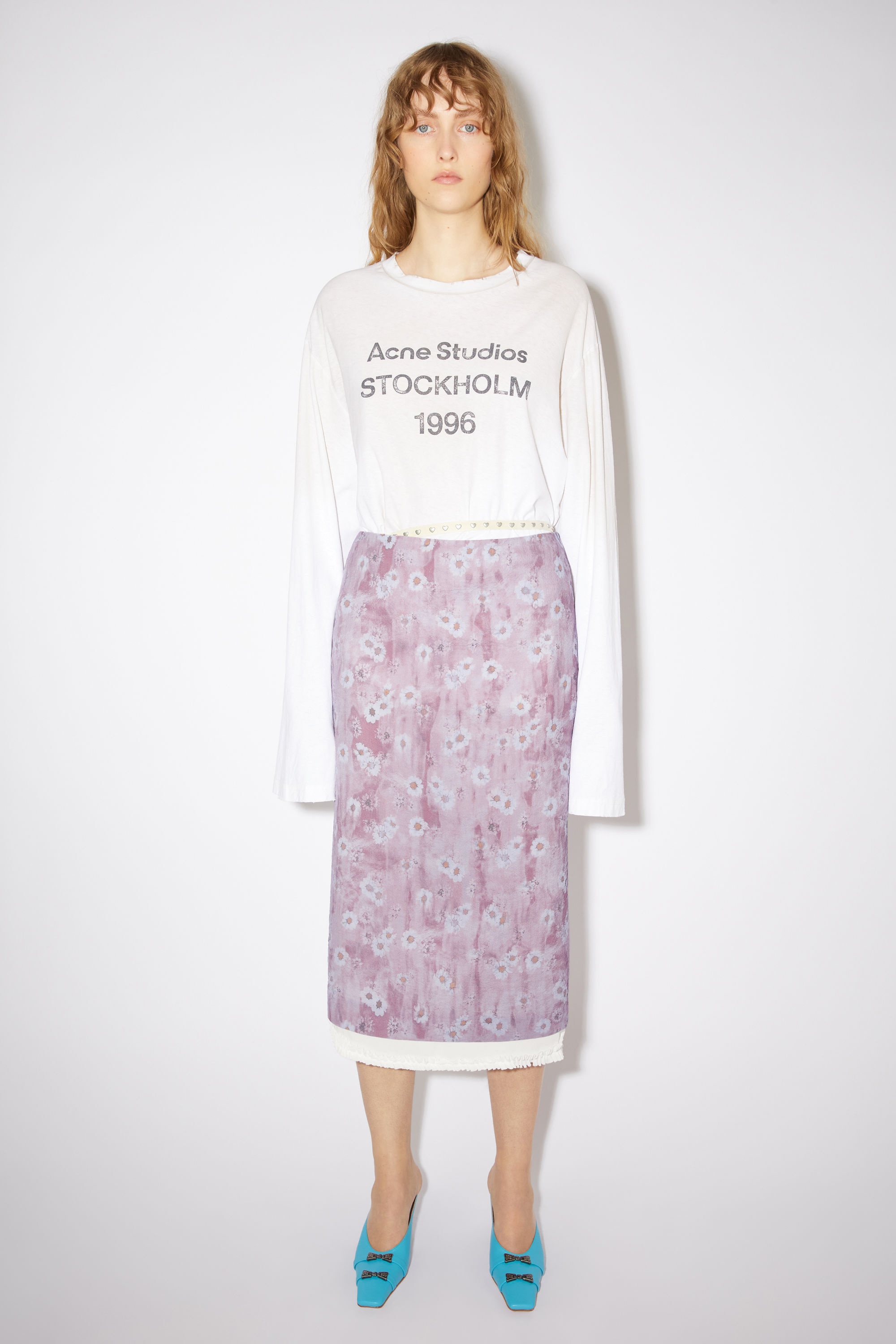 Printed crepe skirt - Raspberry pink - 2