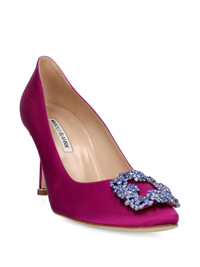 Manolo Blahnik Hangisi crystal-buckle pumps outlook