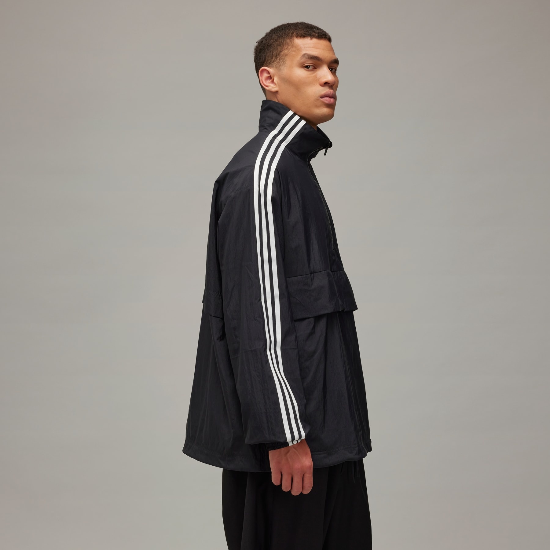 Y-3 Y-3 3-Stripes Nylon Shell 1/2 Zip Jacket | REVERSIBLE