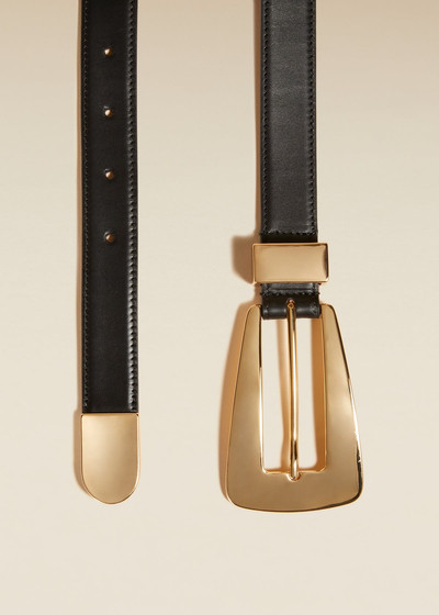 KHAITE The Lucca Belt in Black Leather with Gold outlook