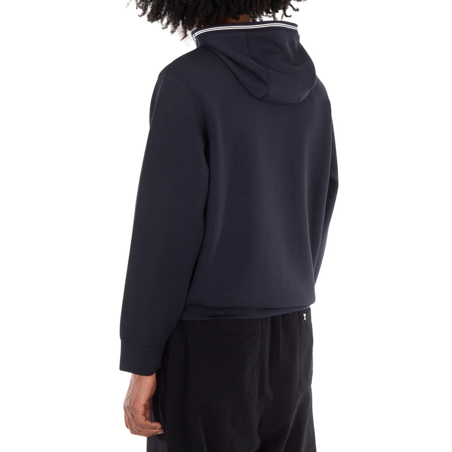 Emporio Armani Logo Rib-Knit Trim Hoodie - 5
