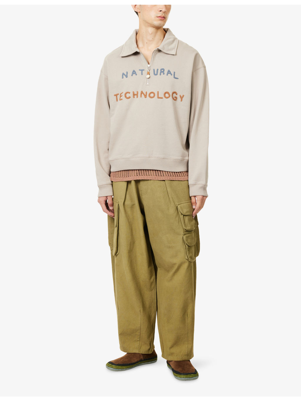 Geo Embroidered Cotton-Jersey Sweatshirt - 2