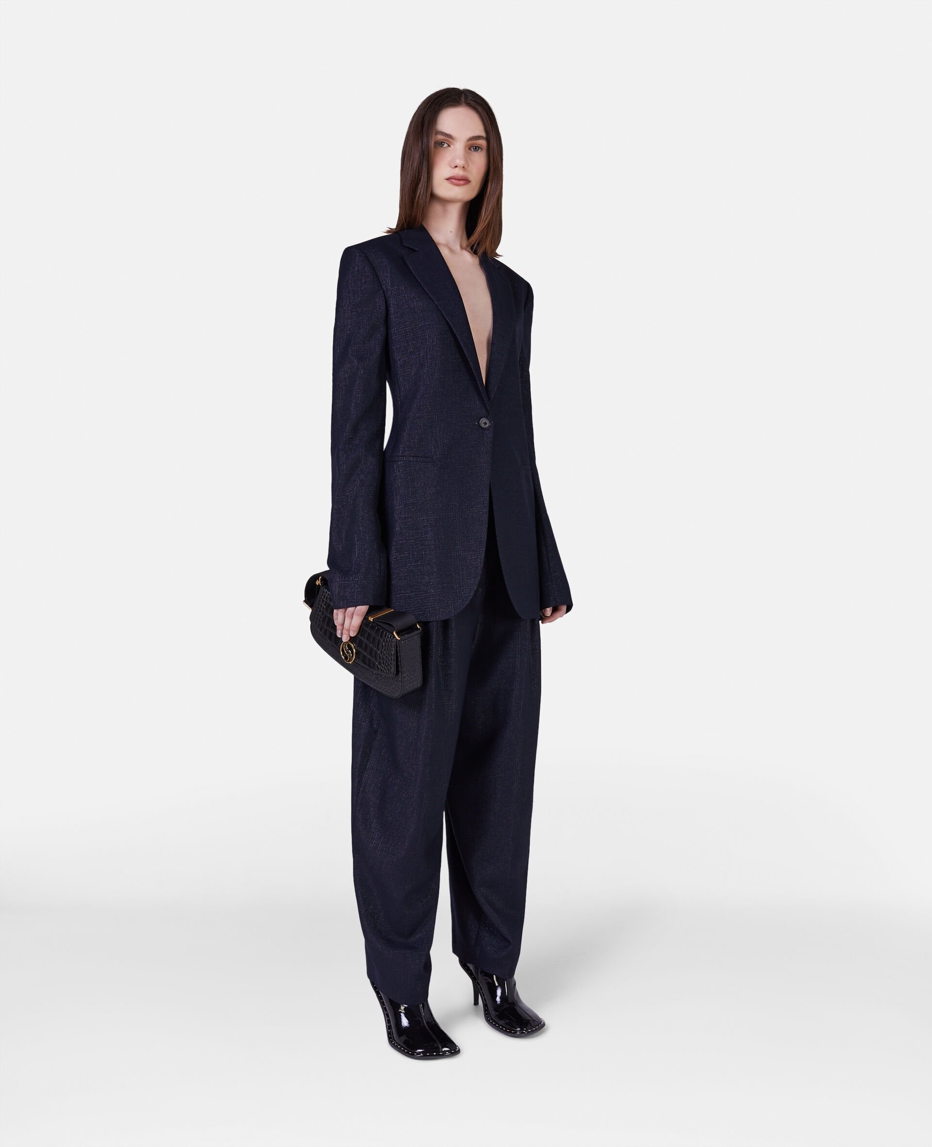 Lurex Wool Slim Fit Tailored Blazer - 2
