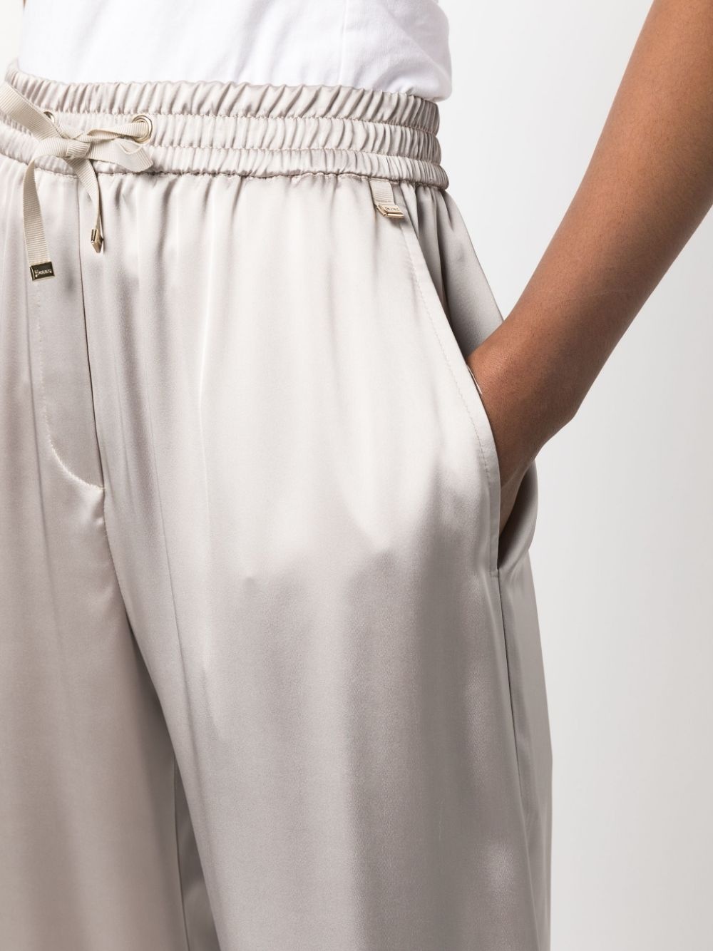 shiny high-waist palazzo pants - 5