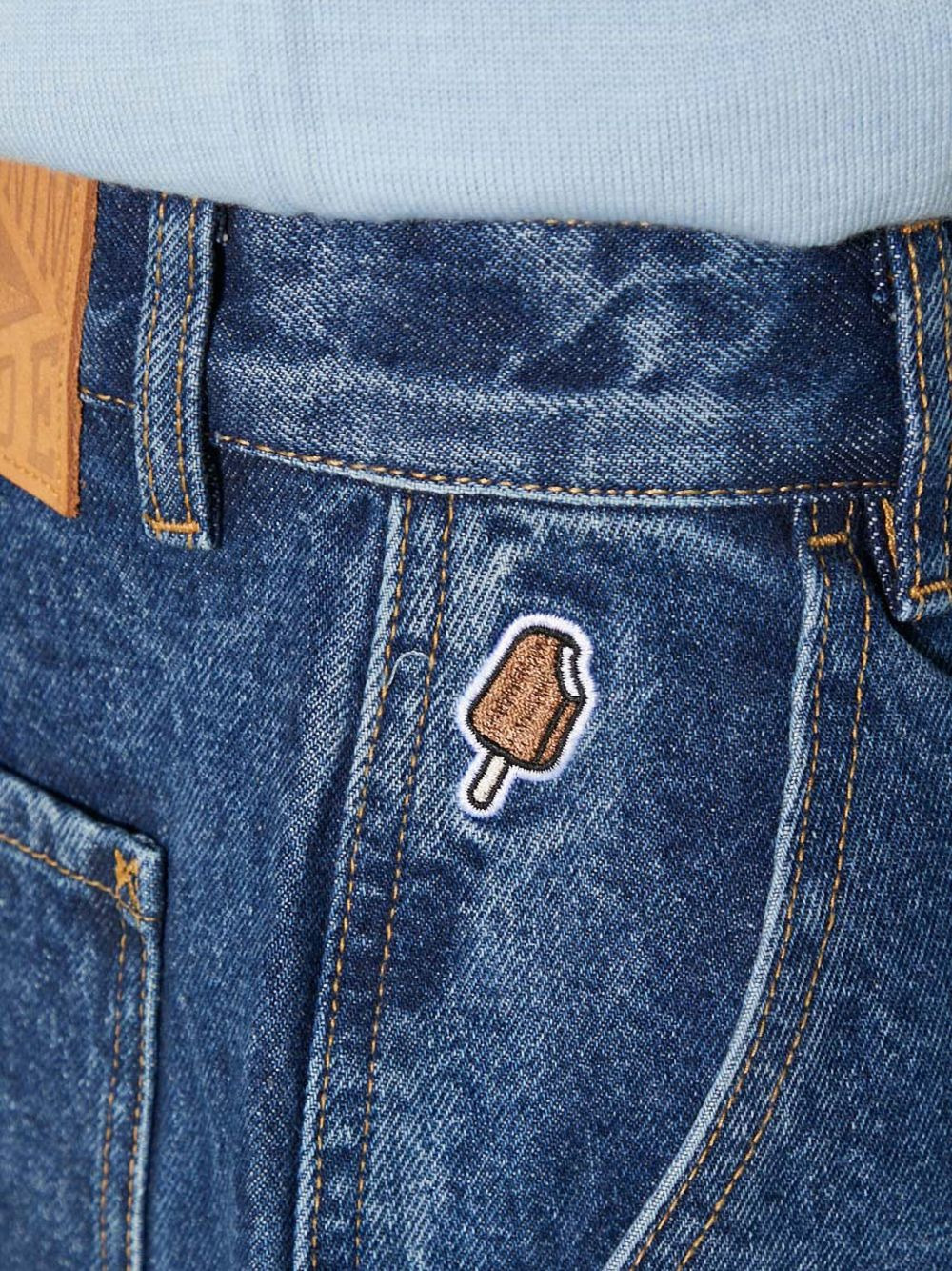 icecream-patch denim shorts - 4