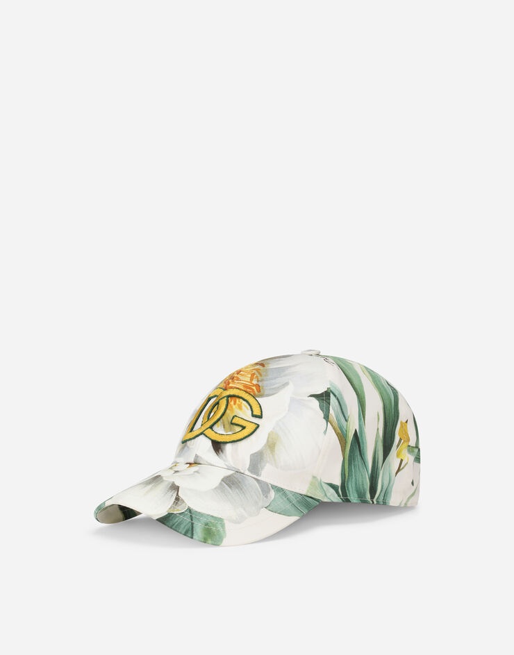 Drill baseball cap with rose print - 1