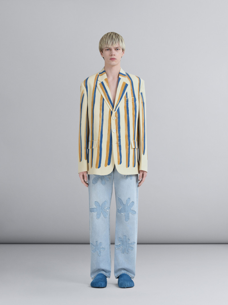 Marni WATERCOLOUR STRIPE GRAIN WOOL BLAZER outlook