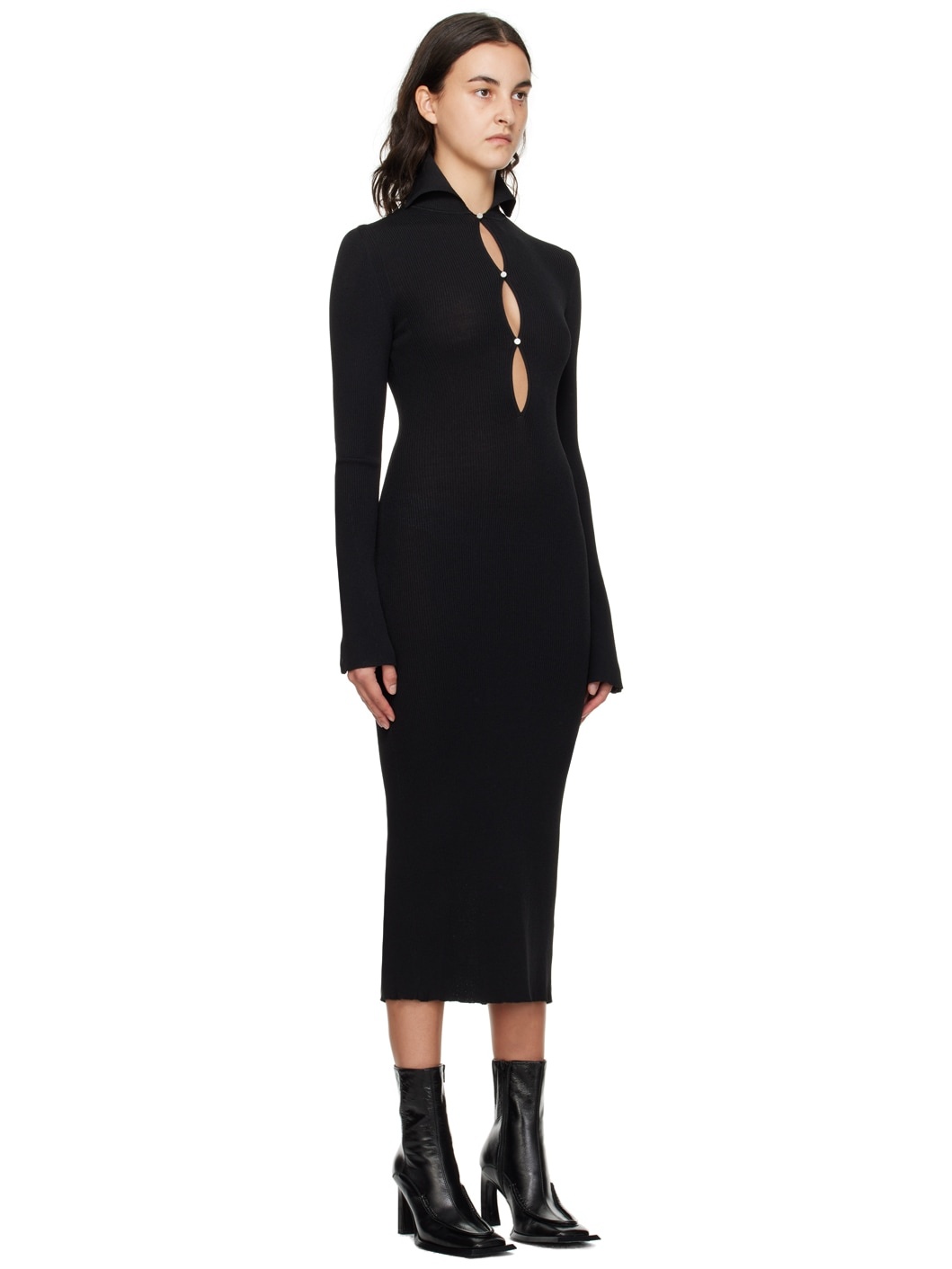 Black Slither Midi Dress - 2