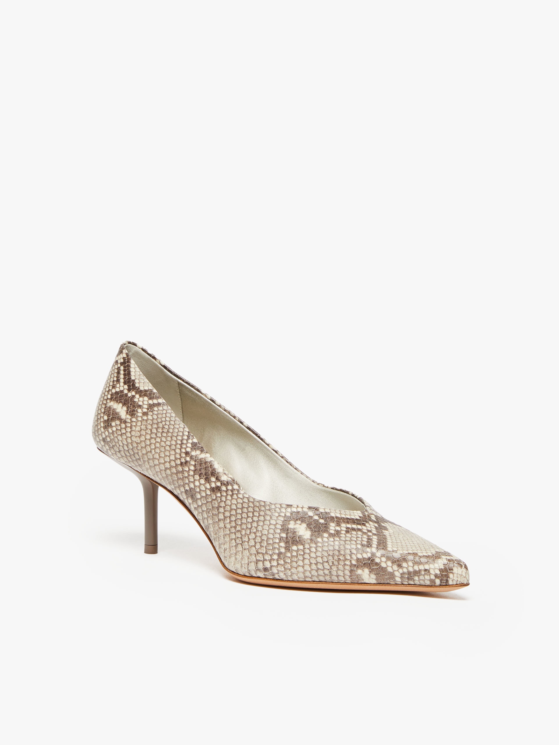 MMPITONE Python-print leather court shoes - 2