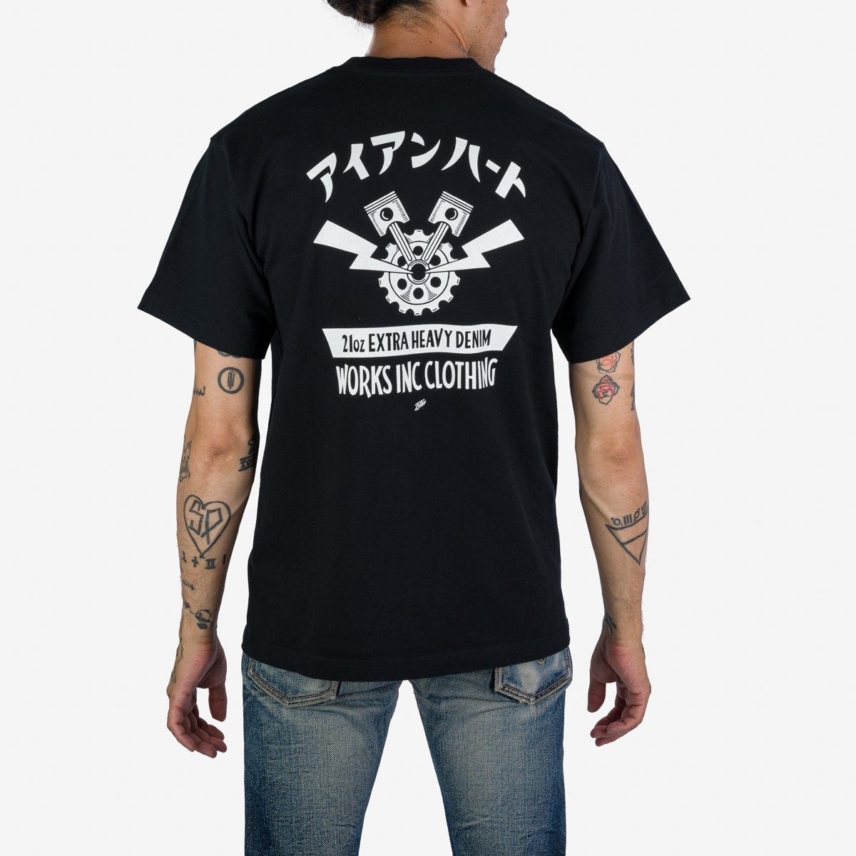 IHPT-2305-BLK 7.5oz Printed Loopwheel Crew Neck T-Shirt - Black - 4