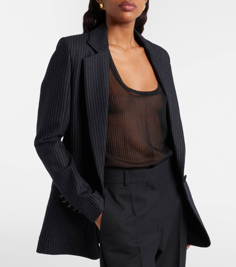 Pinstripe wool-blend blazer 3