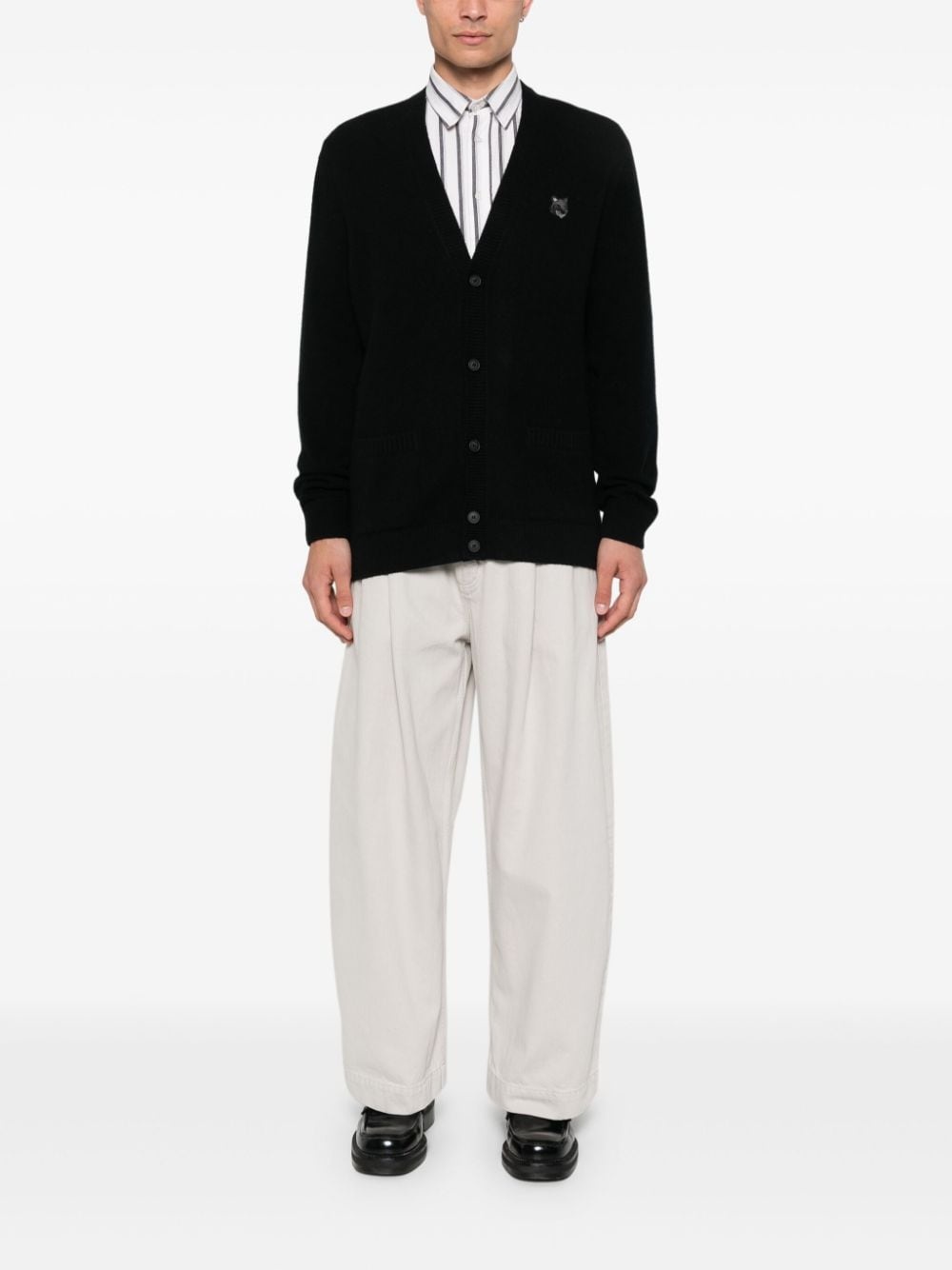 Bold Fox Head-patch cardigan - 2