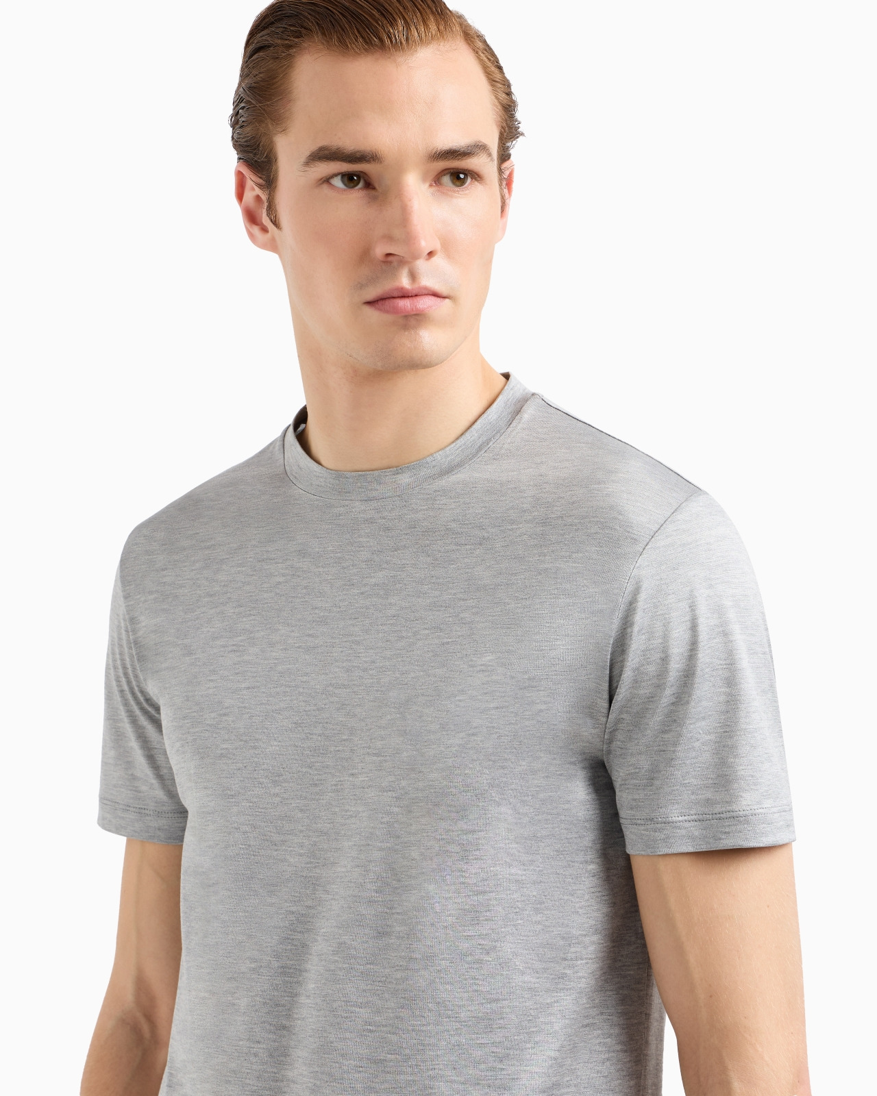 PLAIN-KNIT JERSEY T-SHIRT IN A SILK-AND-COTTON BLEND - 5
