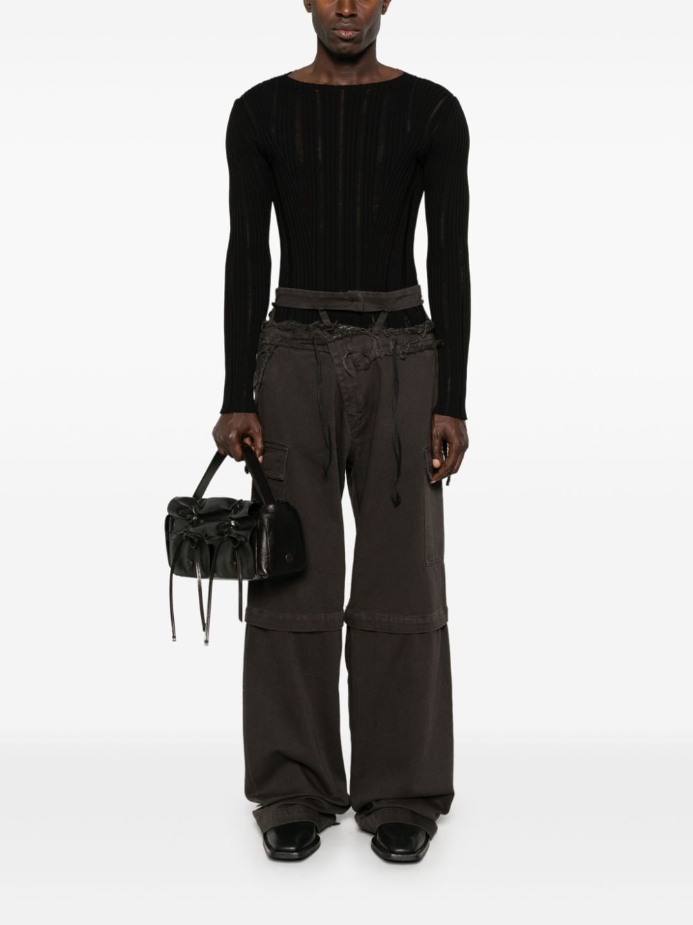 wide-leg cargo trousers - 3