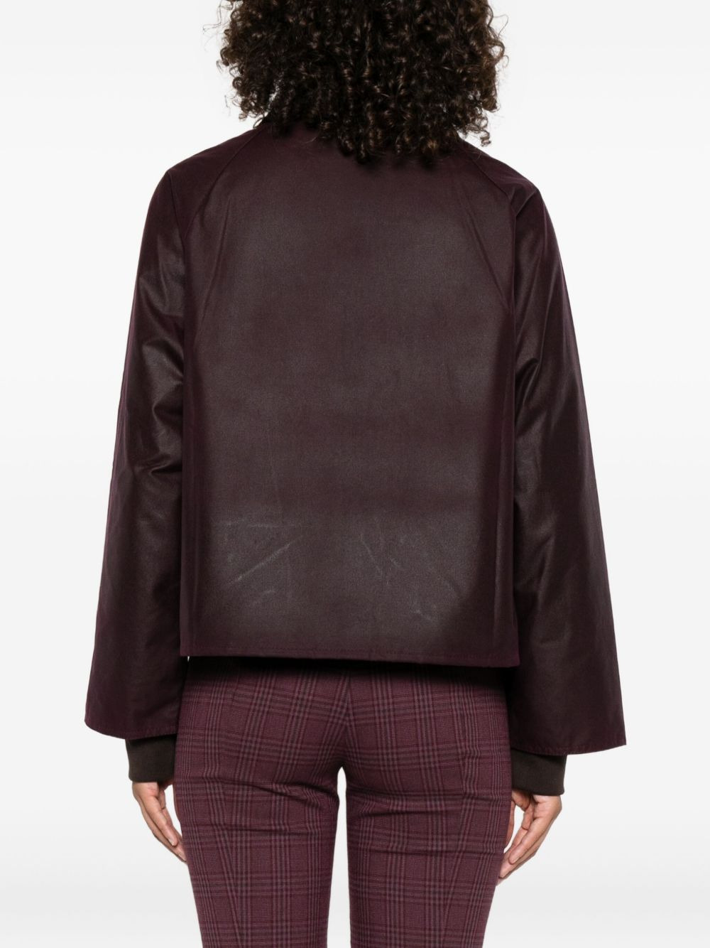 corduroy-collar zip-up jacket - 4