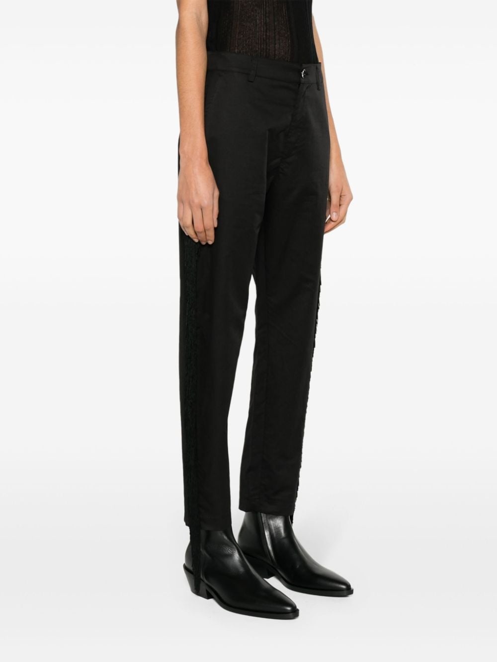 fringed straight-leg trousers - 3