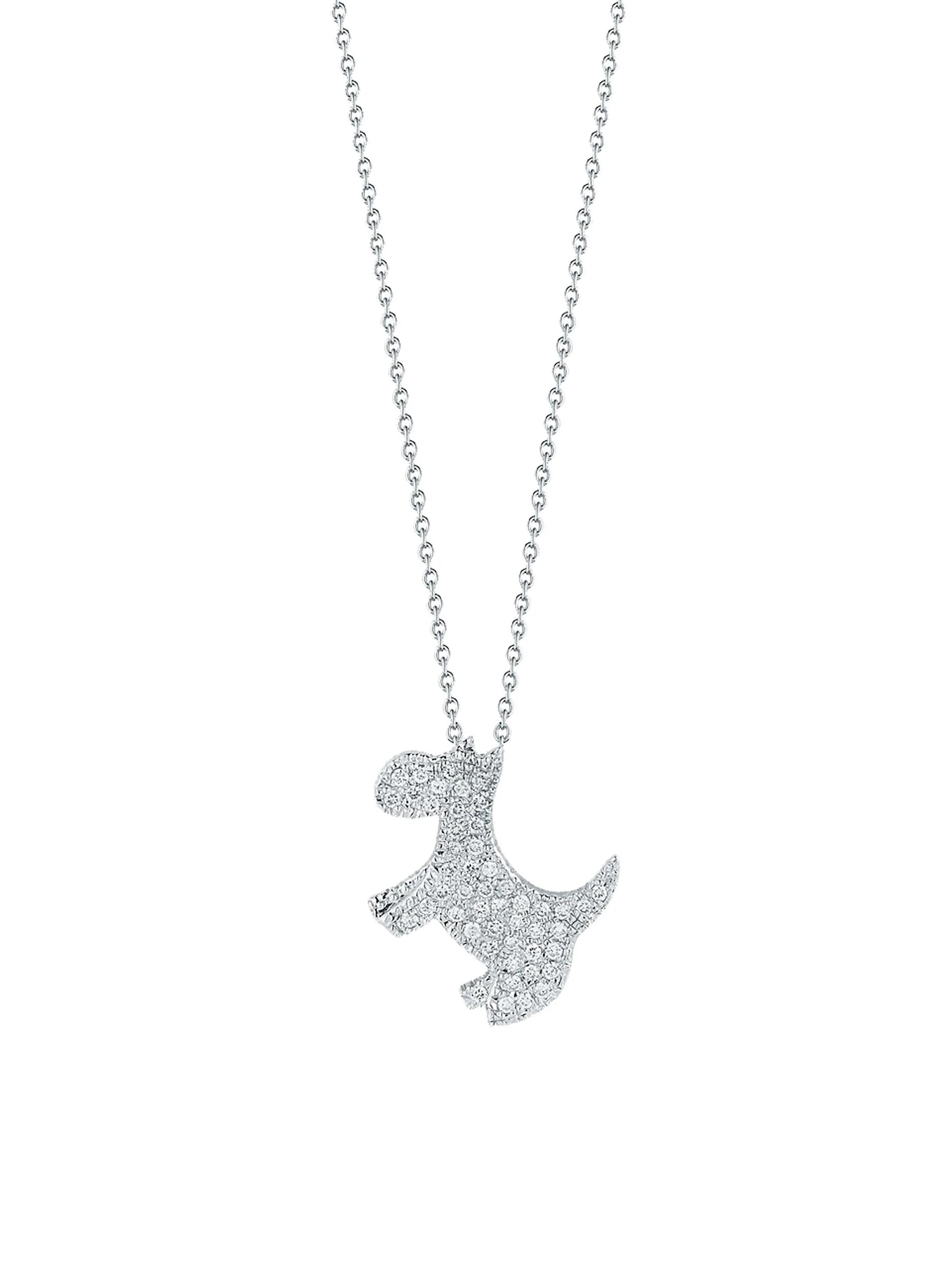 Women's Tiny Treasures 18K White Gold & 0.21 TCW Diamond Scotty Dog Pendant Necklace - 1