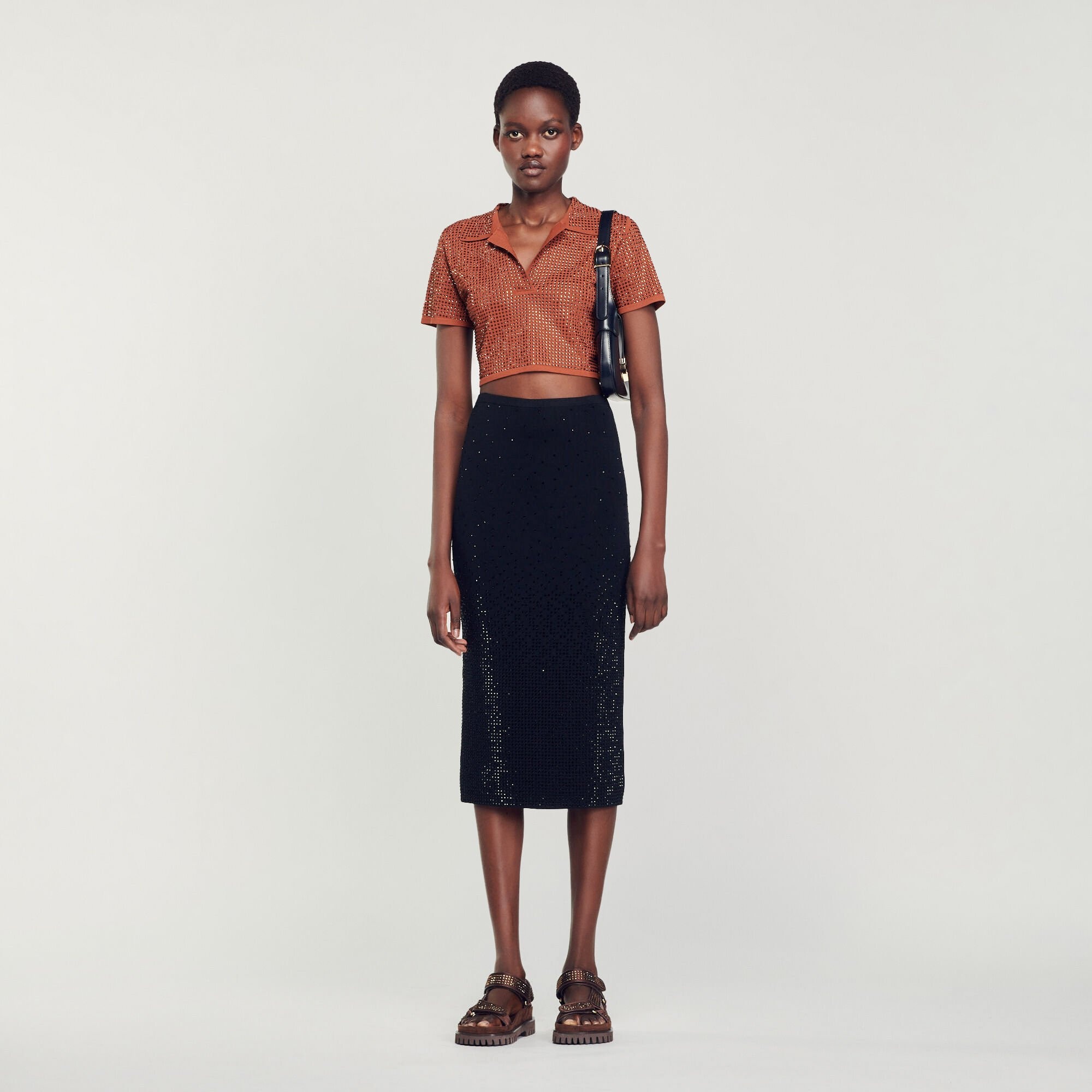 RHINESTONE-EMBELLISHED MIDI SKIRT - 2