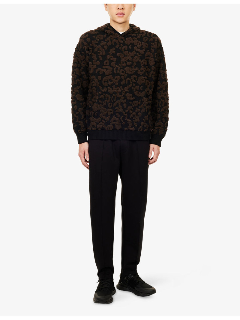 EMPORIO ARMANI Tapered-Leg Relaxed-Fit Stretch-Cotton Blend Jogging-Bottoms outlook