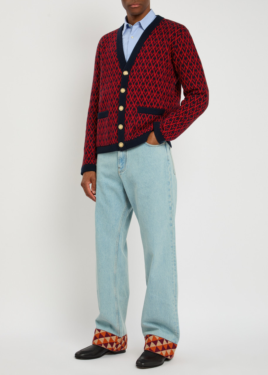 Valentino Garavani Patterned-intarsia Wool Cardigan - 4