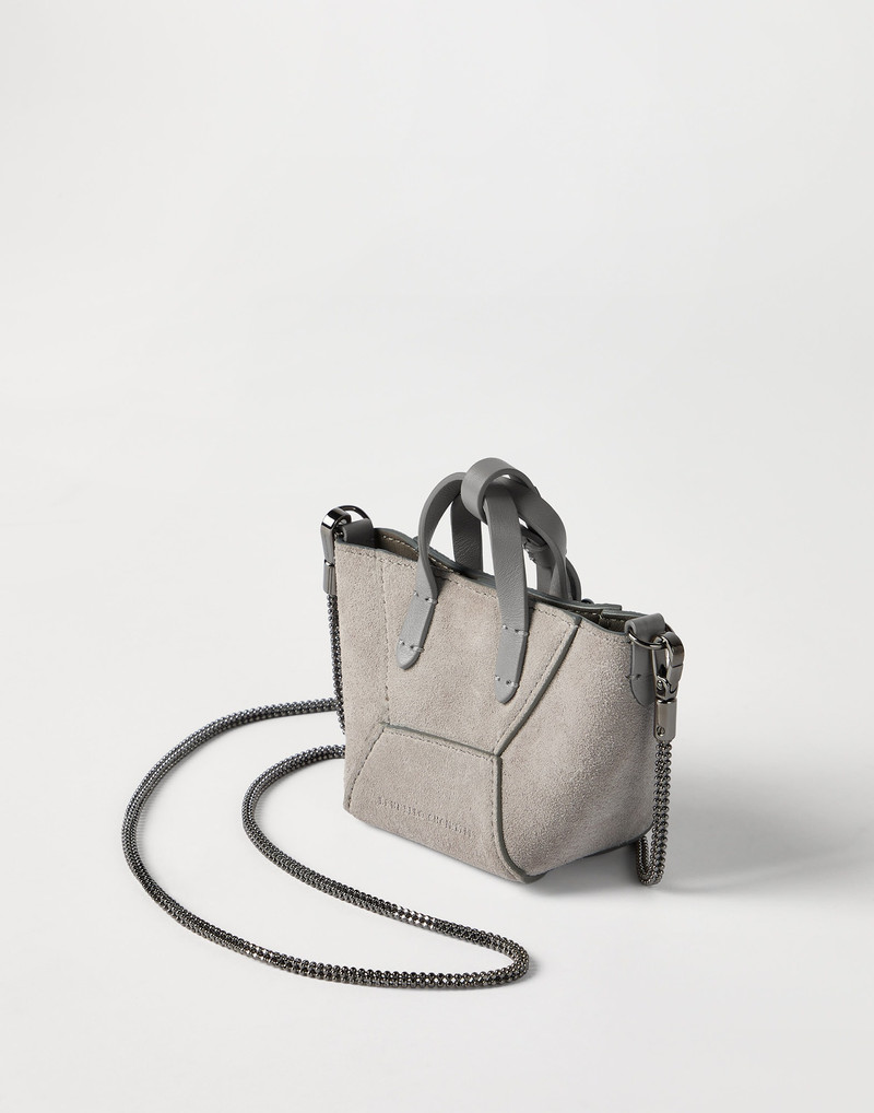 BC Duo micro bag in suede with precious chain 3