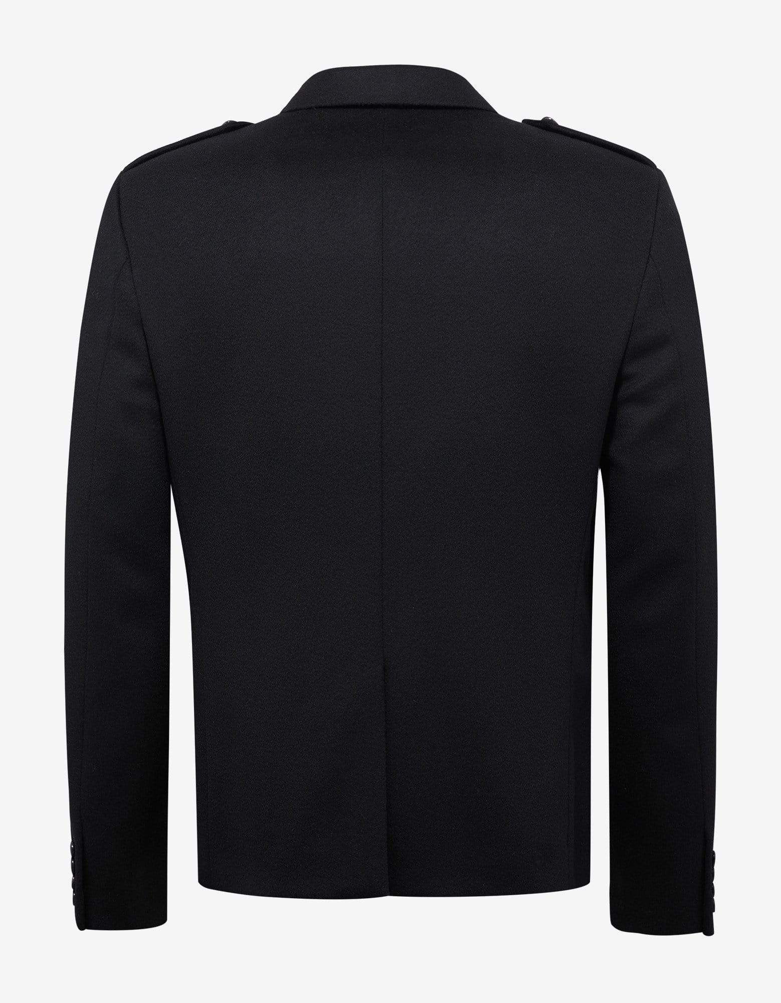 Saint Laurent Black Military Double-Breasted Wool Jacket - 5