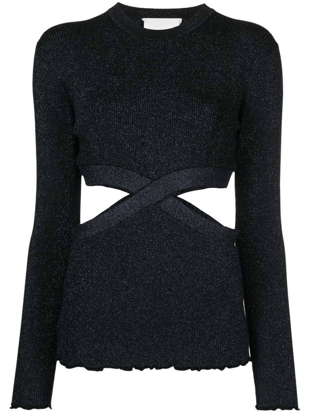 lurex cut-out knitted top - 1