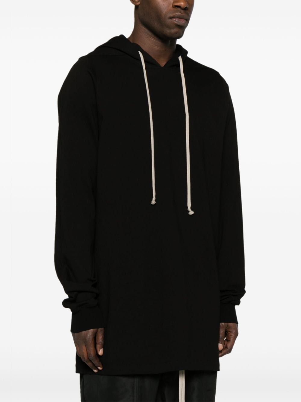 mid-length organic-cotton hoodie - 3