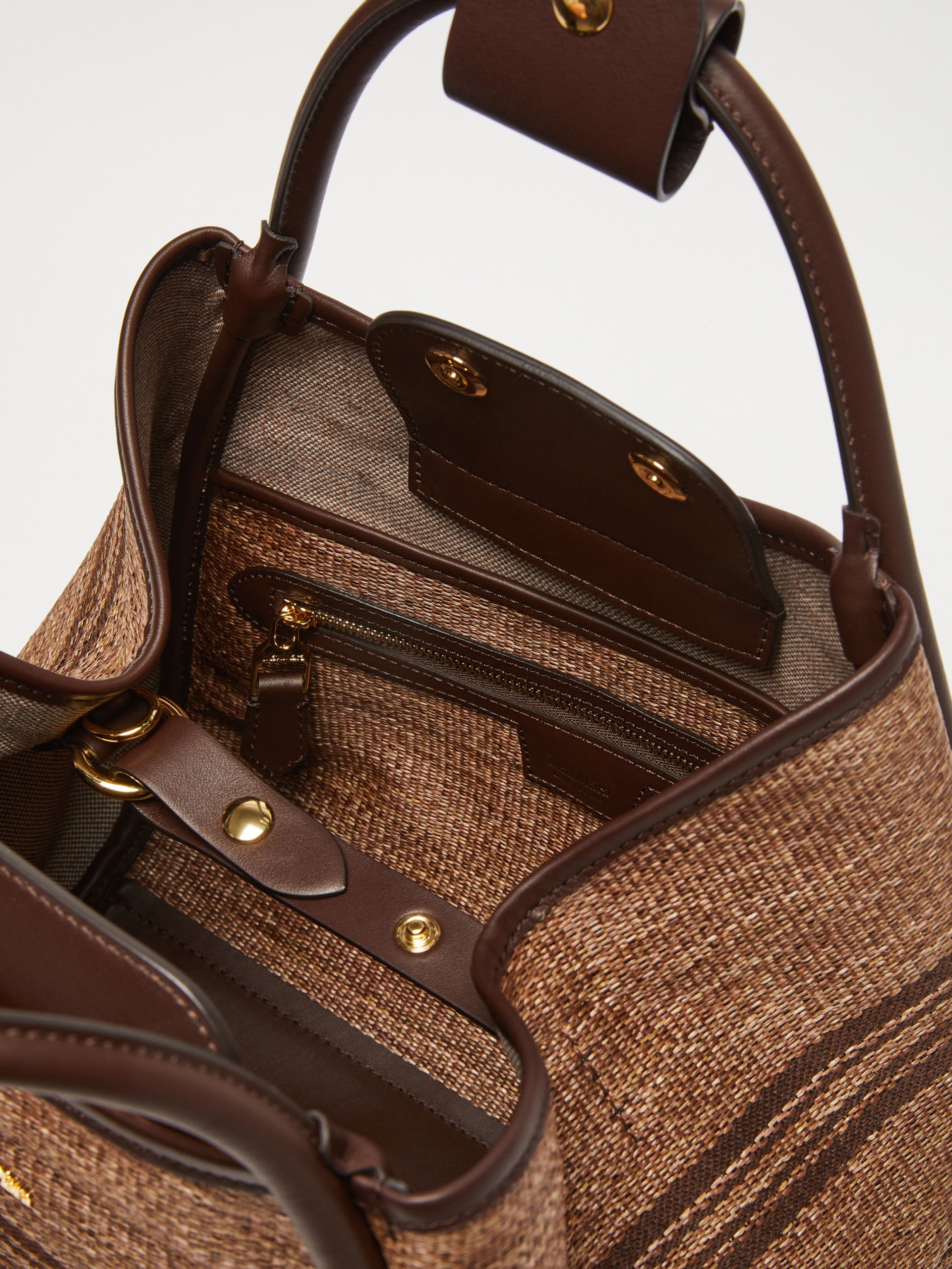 MARINESTRIPES Jacquard raffia-effect fabric small Marine bag - 5