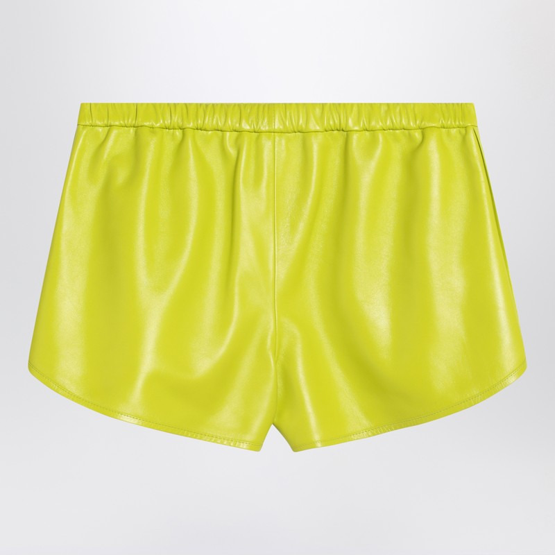 Gucci Lime Green Shorts In Leather Women - 2