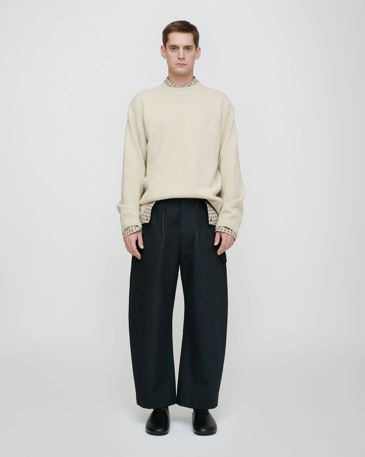 Structured Twill Trousers - 1