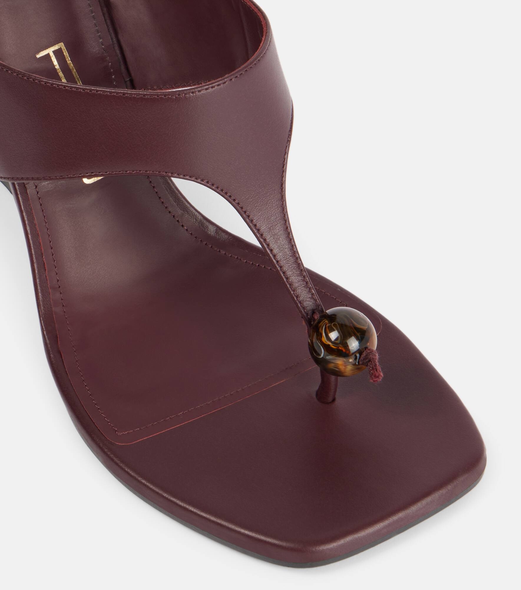 90 leather wedge sandals - 5