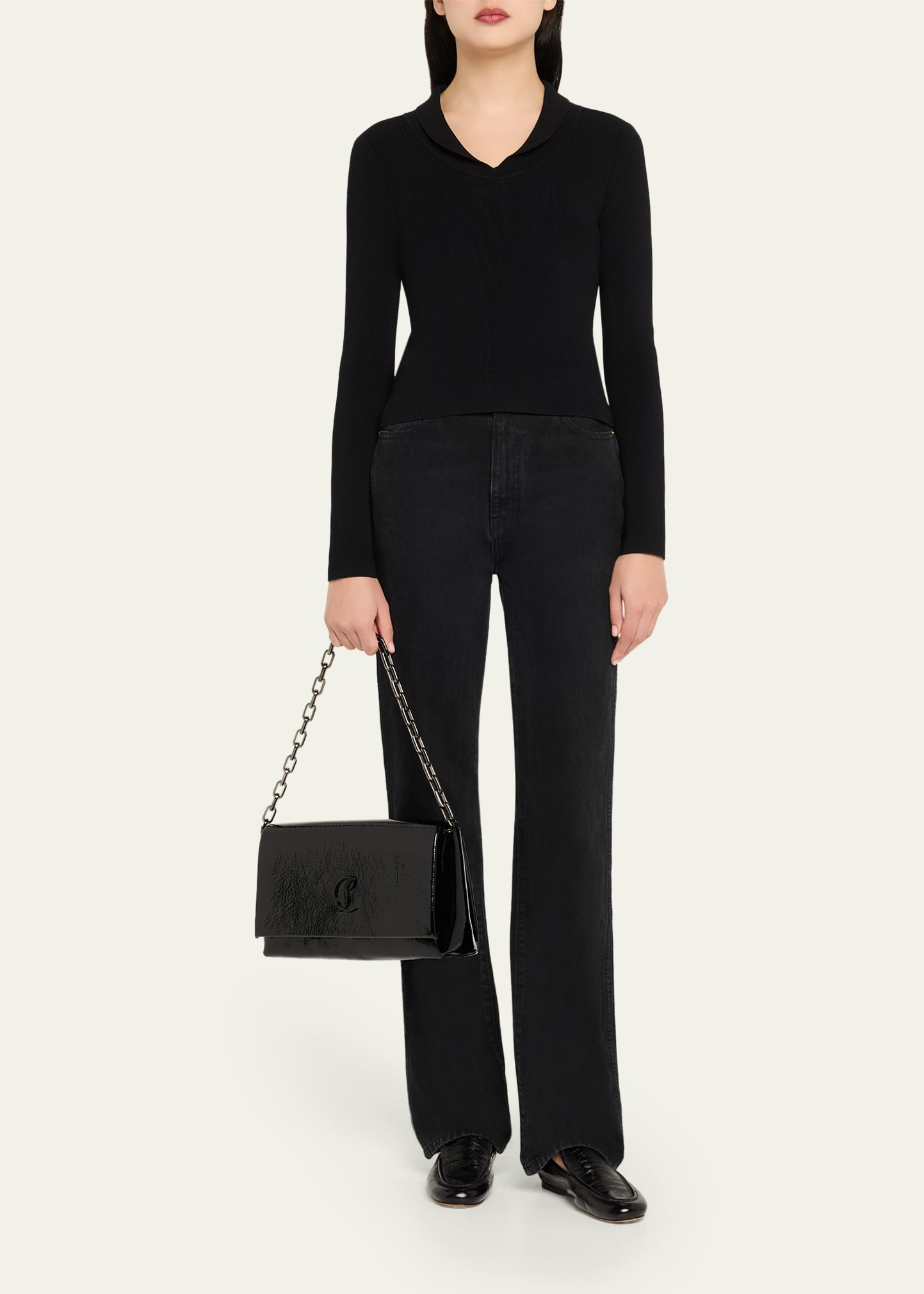 Loubi54 Large Flap Shoulder Bag in Naplak Leather - 6