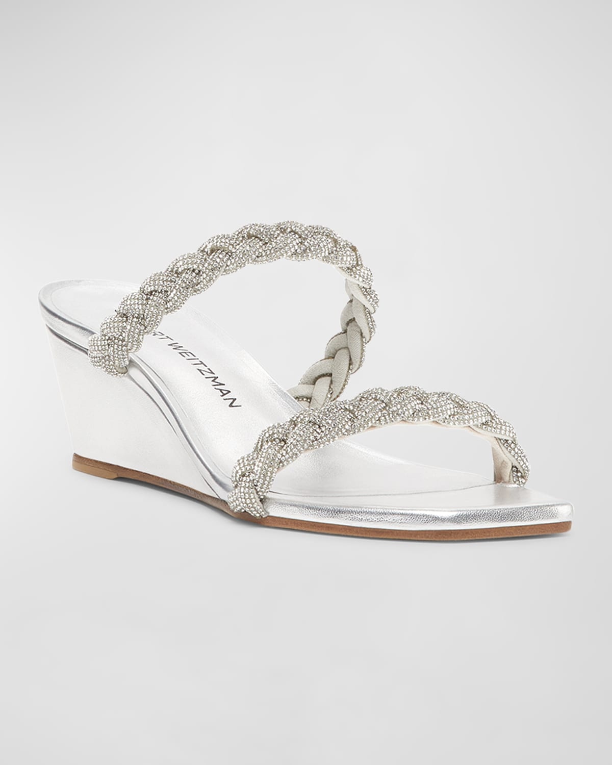 Highshine Crystal Braid Wedge Sandals - 2