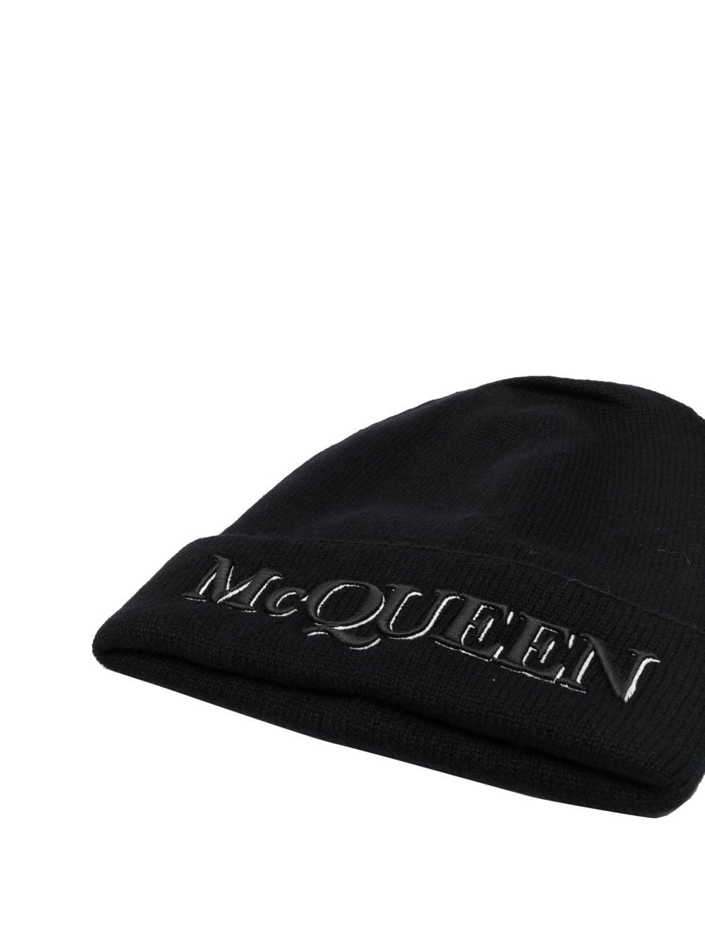 embroidered-logo fine-knit beanie - 2
